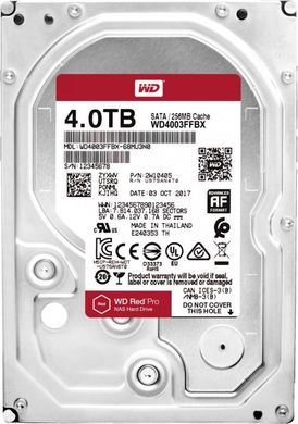 Внутрішній жорсткий диск Western Digital Red Pro NAS 4TB 7200rpm 256MB WD4003FFBX 3.5 SATA III (WD4003FFBX)