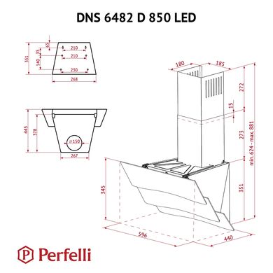 Витяжка Perfelli DNS 6482 D 850 BL LED