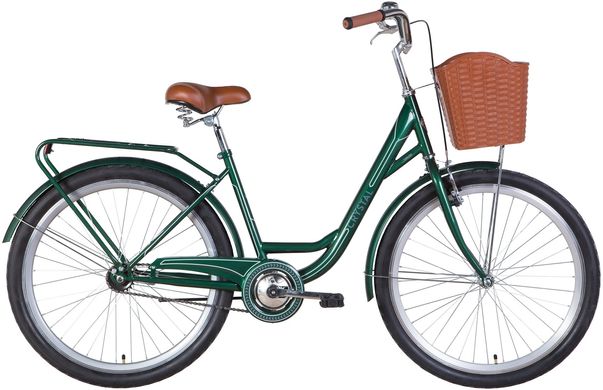Велосипед 26" Dorozhnik Crystal 2022 (темно-зеленый с серым) (OPS-D-26-168)