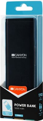 Універсальна мобільна батарея Canyon 5000 mAh Black (CNE-CPB05B)