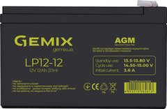 Аккумуляторная батарея Gemix 12V 12Ah AGM (LP1212)