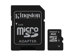 Карта памяти Kingston microSDXC 8GB Class 4 + adapter