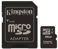 Карта пам'яті Micro SD KINGSTON 16GB class 4 + ад