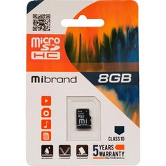 Карта пам'яті Mibrand microSDHC 8Gb class 10 (8Gb class 10) (MICDHC10/8GB)