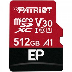 Карта пам'яті MicroSDXC 512GB UHS-I/U3 Class 10 Patriot EP A1 + SD (PEF512GEP31MC)