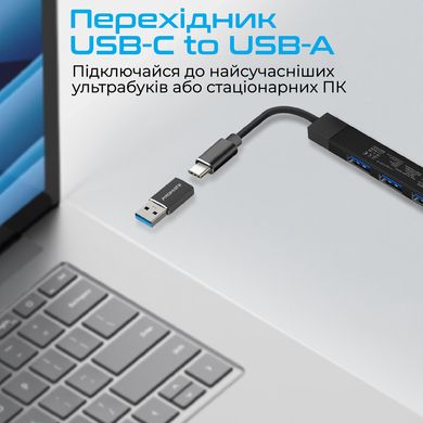 Хаб USB-С Promate LiteHub-4 (litehub-4.black)