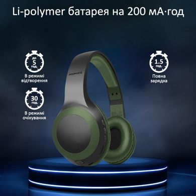 Навушники Promate LaBoca Bluetooth 5.0 MidNight Green (laboca.midnightgreen)