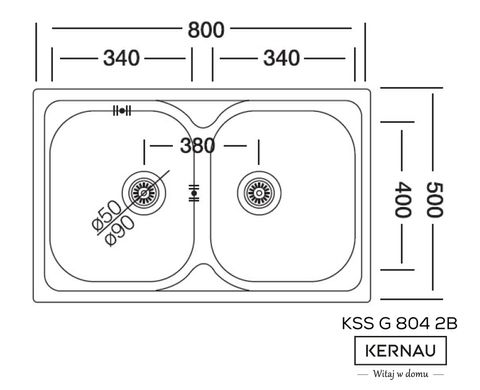 Кухонна мийка Kernau KSS G 804 2B Smooth
