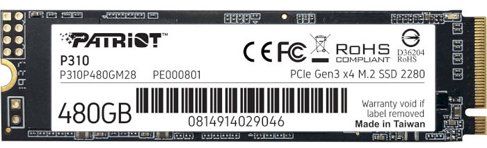 SSD накопитель Patriot P310 480 GB (P310P480GM28)