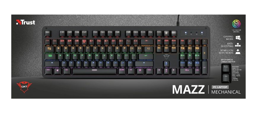 Клавиатура Trust GXT 863 Mazz Mechanical Keyboard