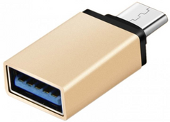 Адаптер-переходник Type-C - USB 3.0 (OTG) Gold (S0955)