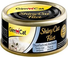Вологий корм для котів GimCat Shiny Cat Filet 70 г (тунець та анчоус)