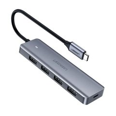 USB-хаб UGREEN CM219 4-in-1 USB Type-C to 4xUSB 3.0 HUB Space Gray (70336)
