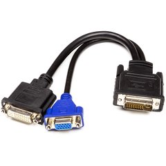 Перехідник PowerPlant DVI-I (M) - DVI-D (F) + VGA (F) 30 см (CA912551)