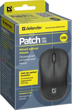 Миша Defender Patch MS-759 (52759) Black