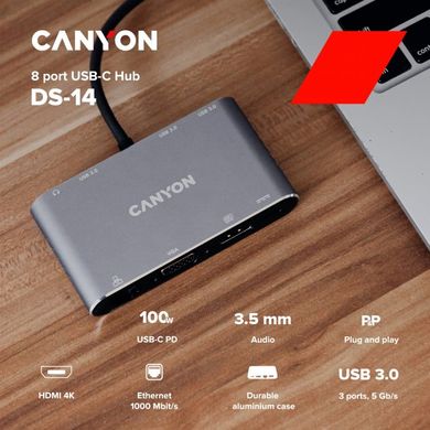 USB-хаб Canyon 8 port USB-C Hub DS-14 (CNS-TDS14)