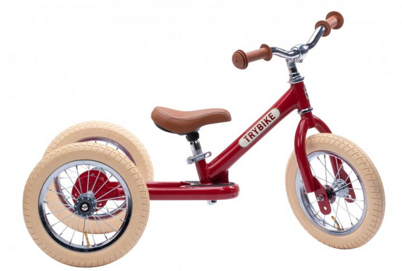 Комплект Trybike Балансирующий велосипед рубиновый TBS-2-RED-VIN+Дополнительное колесо бежевое TBS-100-TKV (TBS-3-RED-VIN)