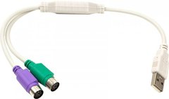 Переходник PowerPlant USB -2х PS/2, 30 см