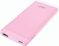 Универсальная мобильная батарея Golf Power Bank 4000 mAh D40 2,1A Pink