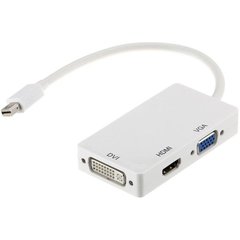 Хаб PowerPlant mini DisplayPort (Thunderbolt) - HDMI, DVI, VGA (3 в 1)