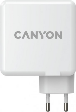 Мережевий адаптер Canyon H-100 GaN 2USB-C 100Вт 2USB-A 30Вт PD QC3.0 White (CND-CHA100W01)
