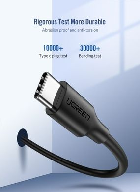 Кабель UGREEN US286 USB Type-C to USB Type-C 60W Cable Nickel Plating 3A 2m Black (10306)