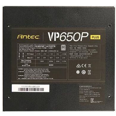 Блок живлення Antec VP650P Plus EC 650W 80 Plus (0-761345-11672-5)