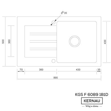 Кухонная мойка Kernau KGS F 6089 1B1D Black Metallicф