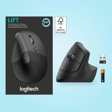 Мышь Logitech Lift Vertical Ergonomic Wireless/Bluetooth Graphite (L910-006473)