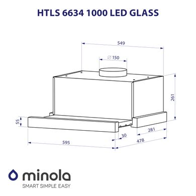 Витяжка Minola HTLS 6634 BLF 1000 LED Glass