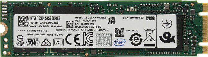 SSD-накопитель Intel 545s Series M.2 128 GB (SSDSCKKW128G8X1)