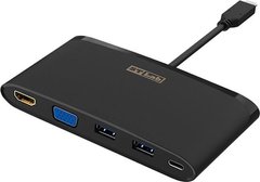 USB-Хаб STLab USB 3.1 Type-C to HDMI 4K, VGA, 2хUSB3.0, Gigabit RJ45, USB Type-C Female, PD