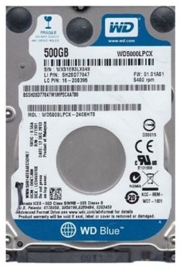 Внутренний жесткий диск Western Digital Blue 500GB 5400rpm 16MB WD5000LPCX 2.5 "SATAIII (WD5000LPCX)