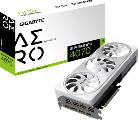 Видеокарта Gigabyte GeForce RTX 4070 AERO OC 12G (GV-N4070AERO OC-12GD)