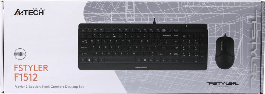 Комплект (клавиатура, мышь) A4Tech Fstyler F1512 Black USB