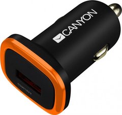 Автомобільний зарядний пристрій Canyon 1USB 1A Black-Orange (CNE-CCA01B)