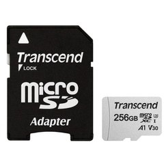 Карта пам'яті Transcend MicroSDHC256GB UHS-I/U3 Class 10 Transcend 300S A1 R95/W45MB/s 4K + SD-adapter (TS256GUSD300S-A)