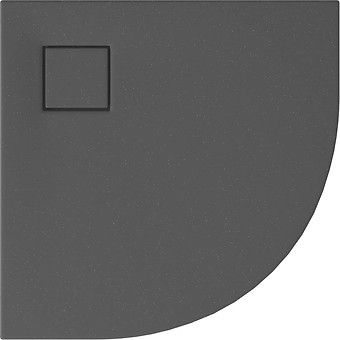 Душевой поддон Cersanit Tako Slim 80x80x4 (Сет B452) серый полукруглый матовый + сифон
