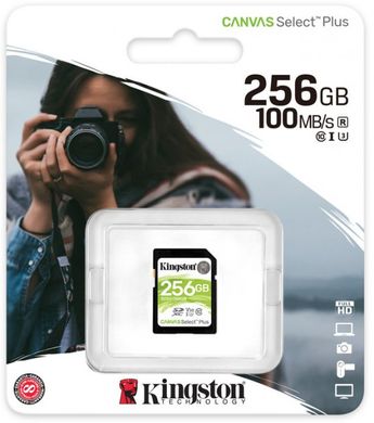 Карта памяти Kingston SDXC (UHS-1 U1) Canvas Select Plus 256Gb class 10 V10 (SDS2/256GB)