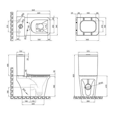 Унітаз-компакт Qtap Kalao безободковий з сидінням Soft-close QT08221213A W