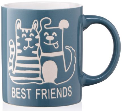 Чашка Ardesto Best friends, 330 мл, синя, кераміка (AR3471BL)