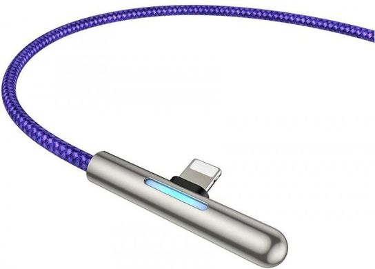 Кабель Baseus CAL7C USB3.1 AM-Lightning M, 1 м, 1.5A, 90° з кольоровою індикацією Пурпуровий
