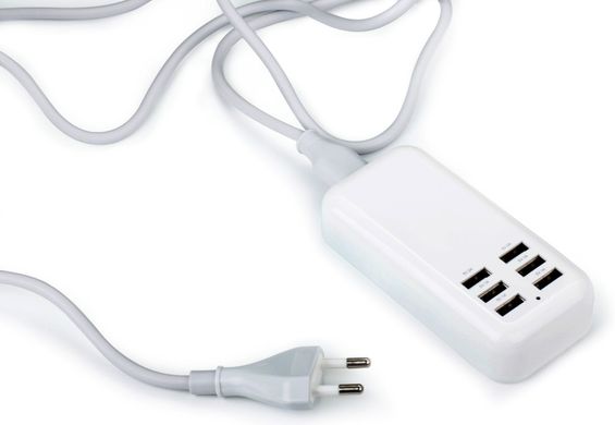 Мережевий зарядний пристрій Drobak Multi Power 6*USB (White)