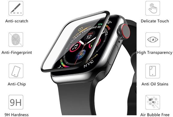 Захисне скло Drobak для Apple Watch Series 7 GPS 41mm (3D Black) (313160)