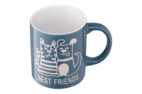 Чашка Ardesto Best friends, 330 мл, синя, кераміка (AR3471BL)