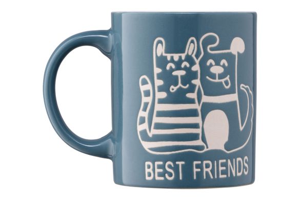 Чашка Ardesto Best friends, 330 мл, синяя, керамика (AR3471BL)