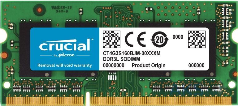 Оперативная память Crucial 4 GB SO-DIMM DDR3 1600 MHz (CT4G3S160BJM)