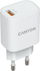 Мережевий адаптер Canyon H-18 1USB-A 18Вт QC3.0 White (CNE-CHA18W)