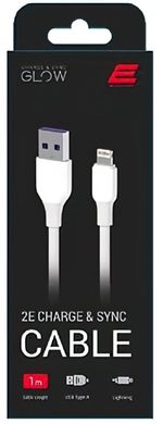 Кабель 2E USB-A - Lightning Glow 1m white (2E-CCAL-WH)