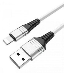 Кабель Hoco U46 Tricyclic silicone charging data cable for lightning Silver